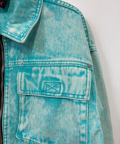 X-GIRL（エックスガール）X-girl (エックスガール) BLEACHED JACKET / ケミカルウォッシュクロップドジャケット ブルー サイズ:２の古着・服飾アイテム
