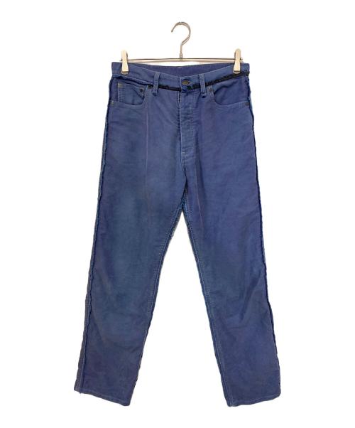 Maison Margiela（メゾンマルジェラ）Maison Margiela (メゾンマルジェラ) モールスキンインサイドアウトパンツ ブルー サイズ:32の古着・服飾アイテム