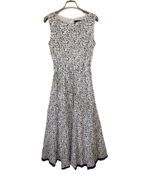 JUSGLITTY（ジャスグリッティー）JUSGLITTY (ジャスグリッティー) フラワーティアードワンピース ネイビー×アイボリー サイズ:2の古着・服飾アイテム