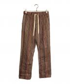 PAUL SMITHポールスミス）の古着「マルチストライプイージーパンツ」｜レッド