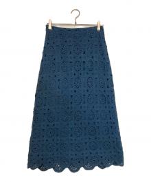 GRACE CONTINENTAL（（グレースコンチネンタル）の古着「レーススカート」｜ブルー