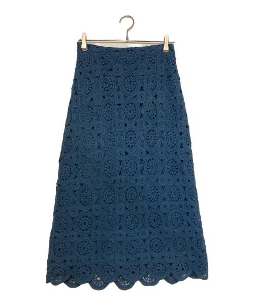 GRACE CONTINENTAL（（グレースコンチネンタル）GRACE CONTINENTAL (（グレースコンチネンタル) レーススカート ブルー サイズ:36の古着・服飾アイテム