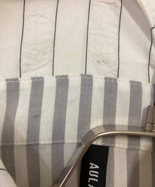 AULA AILA（アウラアイラ）AULA AILA (アウラアイラ) ストライプシャツワンピース ホワイト×グレーの古着・服飾アイテム