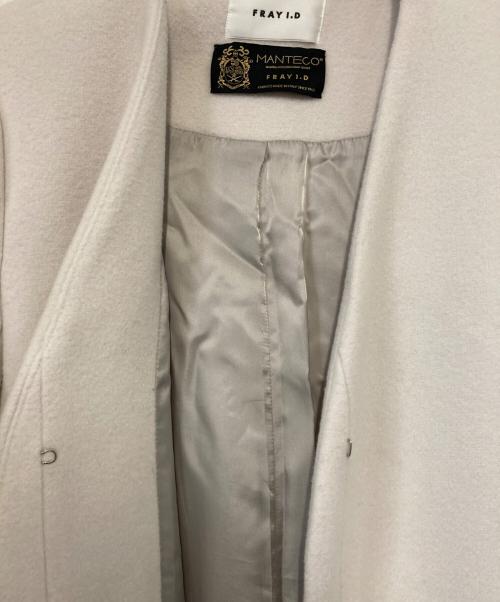 FRAY ID（フレイ アイディー）FRAY ID (フレイ アイディー) MANTECOノーカラーコート アイボリー サイズ:3の古着・服飾アイテム