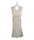 anuansアニュアンス）の古着「フリルショルダーマーメイドワンピース」｜ホワイト