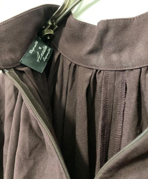 anuans（アニュアンス）anuans (アニュアンス) ネックギャザーボリュームワンピース バーガンディー サイズ:Freeの古着・服飾アイテム