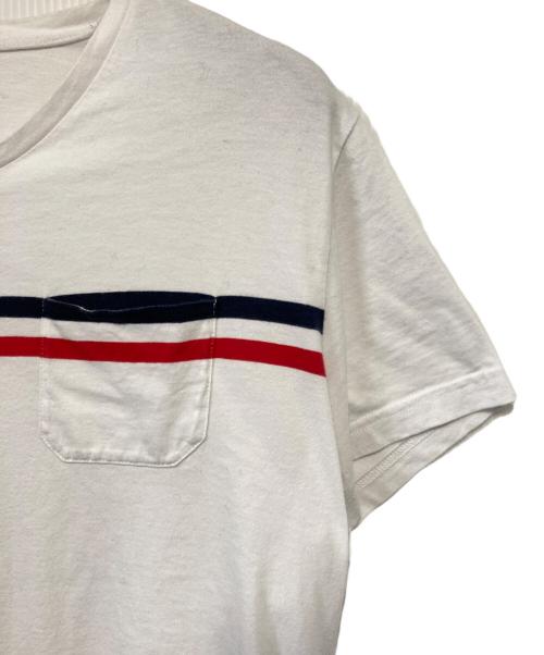 MONCLER（モンクレール）MONCLER (モンクレール) MAGLIA SCOLLO A V V NECK JUMPER / マグリアVネックカットソー ホワイト サイズ:LLの古着・服飾アイテム