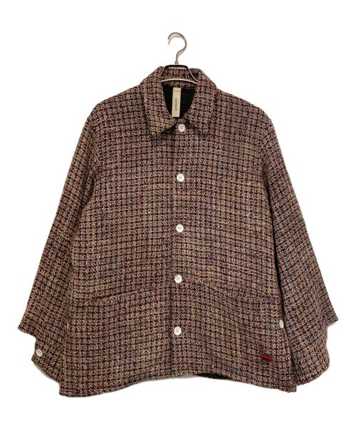 SHINYA KOZUKA（シンヤコズカ）SHINYA KOZUKA (シンヤコズカ) MAC SHIRT-ISH JK オレンジ×パープル サイズ:Sの古着・服飾アイテム