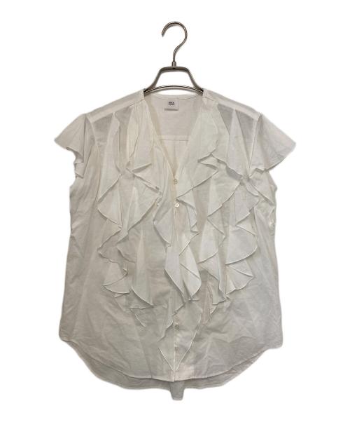 IENA LA BOUCLE（イエナ ラ ブークル）IENA LA BOUCLE (イエナ ラ ブークル) フリルブラウス ホワイト サイズ:記載なしの古着・服飾アイテム