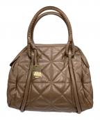 FURLAフルラ）の古着「キルティングレザーハンドバッグ」｜ブラウン