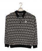 HUFハフ）の古着「PARADOX KNIT POLO/ニットポロシャツ」｜ブラック×ホワイト