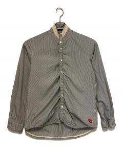 GOODENOUGH 背面ロゴプリント ギンガムチェック シャツ グレー 中古・古着通販】GOODENOUGH (グッドイナフ) 90's背面ロゴギンガム