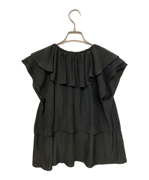 Spick and Span（スピック＆スパン）Spick and Span (スピックアンドスパン) フリルレイヤーノースリブラウス ブラック サイズ:Fの古着・服飾アイテム