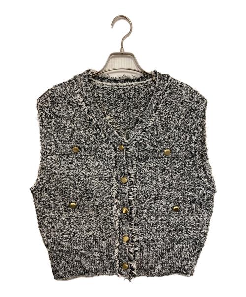 Spick and Span（スピックアンドスパン）Spick and Span (スピックアンドスパン) ツィードニットベスト ブラック×ホワイト サイズ:不明の古着・服飾アイテム