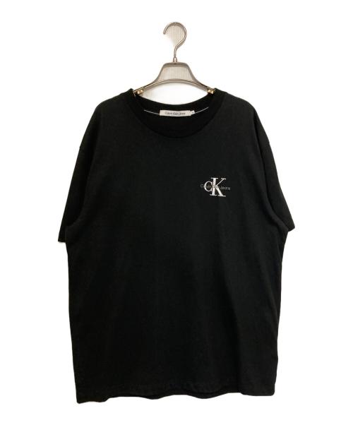 Calvin Klein（カルバンクライン）Calvin Klein (カルバンクライン) ロゴ刺繍Tシャツ ブラック サイズ:XLの古着・服飾アイテム