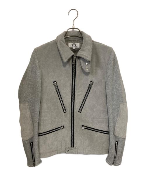 eYe COMME des GARCONS JUNYAWATANABE MAN（アイ コム デ ギャルソン ジュンヤ ワタナベ マン）eYe COMME des GARCONS JUNYAWATANABE MAN (アイ コム デ ギャルソン ジュンヤ ワタナベ マン) スリーブ切替ムートンジャケット グレー サイズ:XSの古着・服飾アイテム