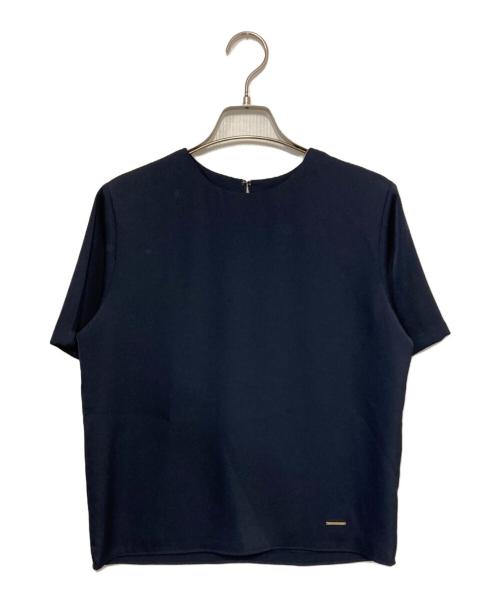 NOLLEY'S（ノーリーズ）NOLLEY'S (ノーリース) オトナサテンTブラウス ネイビー サイズ:36の古着・服飾アイテム