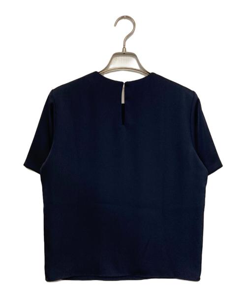 NOLLEY'S（ノーリーズ）NOLLEY'S (ノーリース) オトナサテンTブラウス ネイビー サイズ:36の古着・服飾アイテム