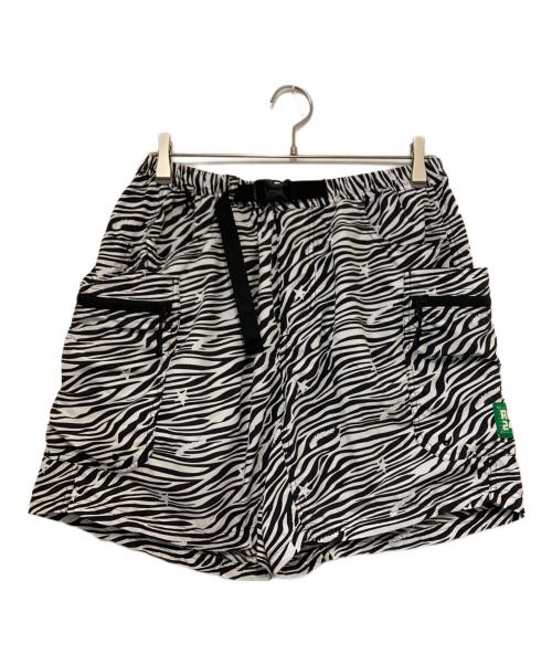 GRIP SWANY（グリップスワニー）GRIP SWANY (グリップスワニー) ATMOS (アトモス) GEAR SHORTS / ゼブラ柄ハーフパンツ ブラック×ホワイト サイズ:Ｍの古着・服飾アイテム