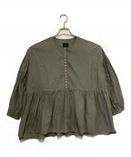 オオカミとフクロウオオカミトフクロウ）の古着「ペプラムブラウス/オオカミと白バラのクスクス」｜グレー