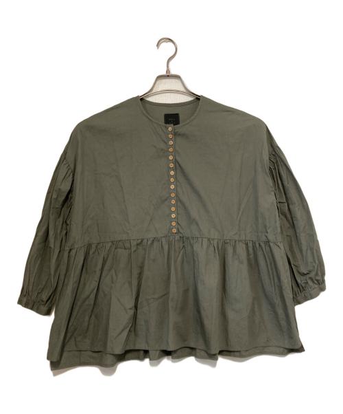 オオカミとフクロウ（オオカミトフクロウ）オオカミとフクロウ (オオカミトフクロウ) ペプラムブラウス/オオカミと白バラのクスクス グレー サイズ:記載なしの古着・服飾アイテム