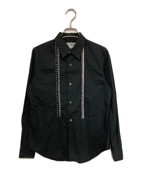 COMME des GARCONS COMME des GARCONS（コムデギャルソン コムデギャルソン）COMME des GARCONS COMME des GARCONS (コムデギャルソン コムデギャルソン) Jupe by Jackie (ジュップバイジャッキー) コラボニットラインシャツ ブラック サイズ:Sの古着・服飾アイテム