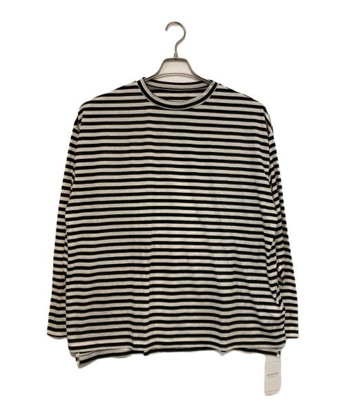 journal standard luxe（ジャーナルスタンダード ラックス）journal standard luxe (ジャーナルスタンダード ラックス) コットンリヨセルボーダーカットソー ブラック×ホワイト サイズ:Ｆの古着・服飾アイテム