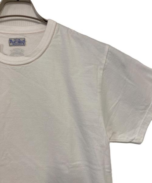 THE FLAT HEAD（ザ・フラットヘッド）THE FLAT HEAD (ザ・フラットヘッド) SMALL FLYNG WHEEL TEE ホワイト サイズ:38の古着・服飾アイテム
