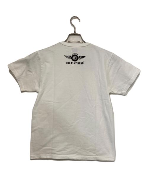 THE FLAT HEAD（ザ・フラットヘッド）THE FLAT HEAD (ザ・フラットヘッド) SMALL FLYNG WHEEL TEE ホワイト サイズ:38の古着・服飾アイテム