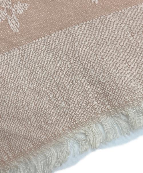 LOUIS VUITTON（ルイ ヴィトン）LOUIS VUITTON (ルイ ヴィトン) ウールシルクモノグラム大判ショール / ストール ピンクの古着・服飾アイテム