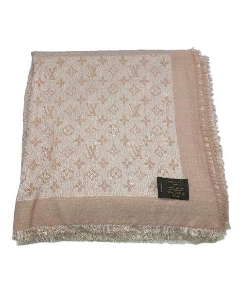 LOUIS VUITTON（ルイ ヴィトン）LOUIS VUITTON (ルイ ヴィトン) ウールシルクモノグラム大判ショール / ストール ピンクの古着・服飾アイテム