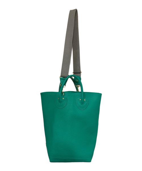 YOUNG & OLSEN The DRYGOODS STORE（ヤングアンドオルセン ザ ドライグッズストア）YOUNG & OLSEN The DRYGOODS STORE (ヤングアンドオルセン ザ ドライグッズストア) EMBOSSED LEATHER HAVERSACK グリーンの古着・服飾アイテム