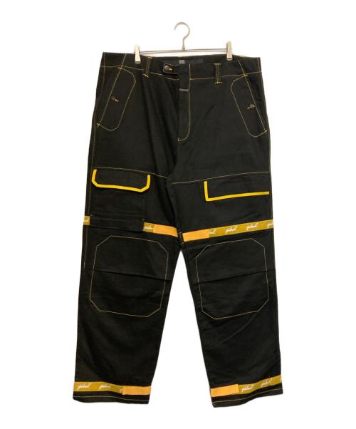 MARITHE+FRANCOIS GIRBAUD（マリテフランソワジルボー）MARITHE+FRANCOIS GIRBAUD (マリテフランソワジルボー) ジルボー シャトルパンツ ブラック×イエロー サイズ:106㎝（Ｗ42）の古着・服飾アイテム