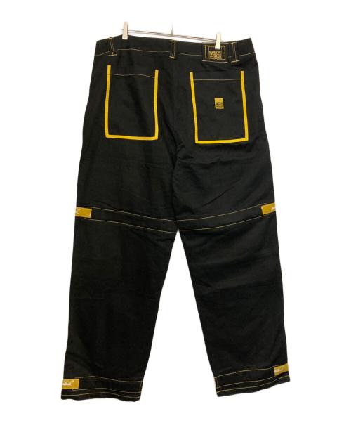 MARITHE+FRANCOIS GIRBAUD（マリテフランソワジルボー）MARITHE+FRANCOIS GIRBAUD (マリテフランソワジルボー) ジルボー シャトルパンツ ブラック×イエロー サイズ:106㎝（Ｗ42）の古着・服飾アイテム