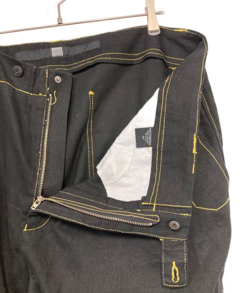 MARITHE+FRANCOIS GIRBAUD（マリテフランソワジルボー）MARITHE+FRANCOIS GIRBAUD (マリテフランソワジルボー) ジルボー シャトルパンツ ブラック×イエロー サイズ:106㎝（Ｗ42）の古着・服飾アイテム