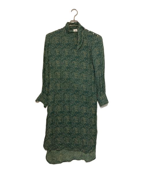 6(ROKU) BEAUTY&YOUTH（ロク ビューティーアンドユース）6(ROKU) BEAUTY&YOUTH (ロク ビューティーアンドユース) PRINT ONE PIECE グリーン サイズ:36の古着・服飾アイテム