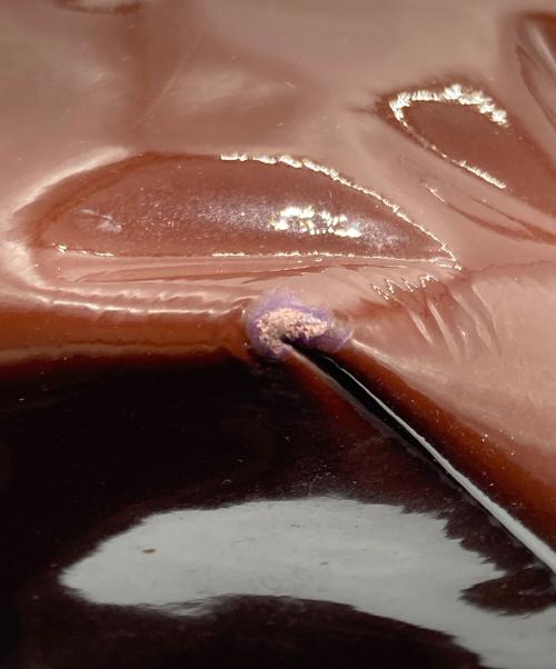 Salvatore Ferragamo（サルヴァトーレ フェラガモ）Salvatore Ferragamo (サルヴァトーレ フェラガモ) ヴァラリボンエナメルバッグ ボルドー×パープルの古着・服飾アイテム