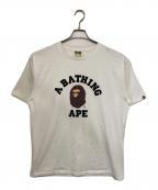 A BATHING APEア ベイシング エイプ）の古着「COLLAGE TEE/ロゴプリントカレッジTシャツ」｜ホワイト