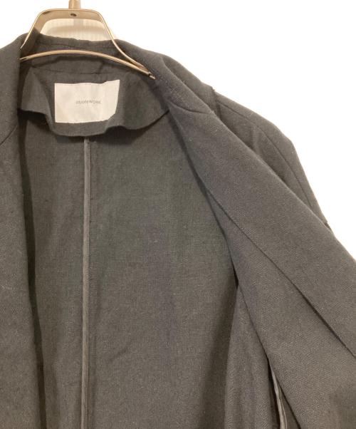 FRAMeWORK（フレームワーク）FRAMeWORK (フレームワーク) 綿麻プレーンコート ブラック サイズ:38の古着・服飾アイテム