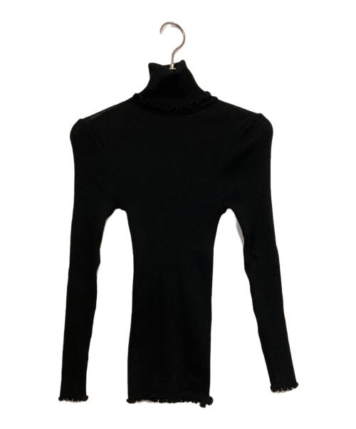 aromatique（アロマティック）aromatique (アロマティック) ウールシルクハイネックニット ブラック サイズ:Ｍの古着・服飾アイテム