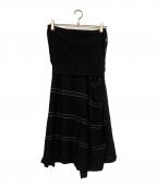 Y'sワイズ）の古着「ニットドッキングスカート」｜ブラック
