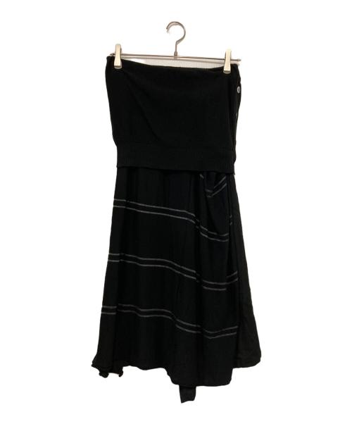 Y's（ワイズ）Y's (ワイズ) ニットドッキングスカート ブラック サイズ:2の古着・服飾アイテム