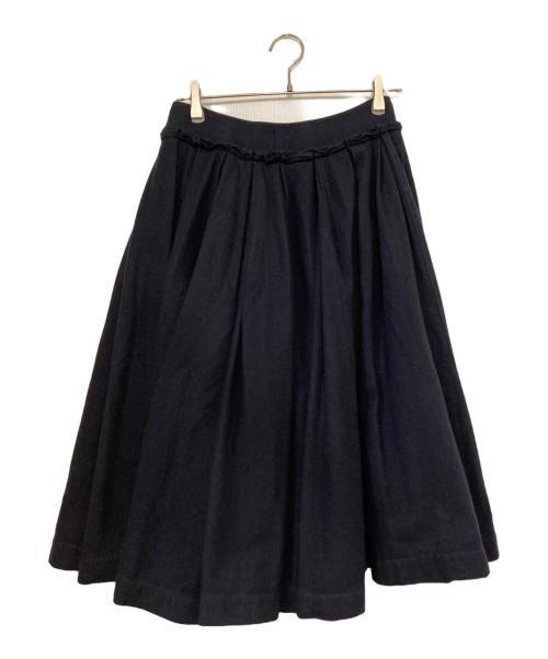COMME des GARCONS（コムデギャルソン）COMME des GARCONS (コムデギャルソン) ウールタックフレアボリュームスカート ネイビー サイズ:Ｓの古着・服飾アイテム