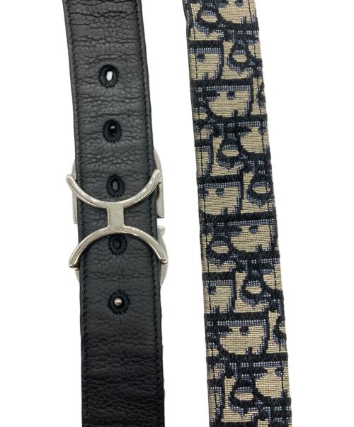 Christian Dior（クリスチャン ディオール）Christian Dior (クリスチャン ディオール) オブリークCDロゴバックルベルト グレーの古着・服飾アイテム