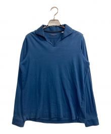 TOMORROW LAND（トゥモローランド）の古着「スリットネック長袖Tシャツ」｜ネイビー