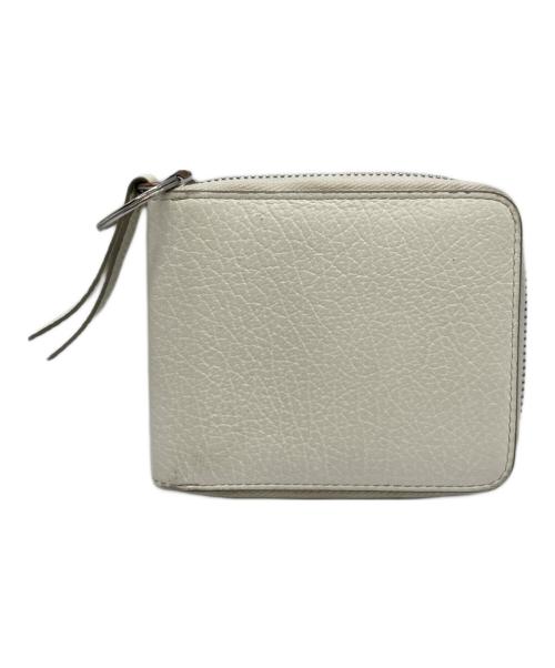 Maison Margiela 11（メゾンマルジェラ 11）Maison Margiela 11 (メゾンマルジェラ) 2つ折り財布 / ラウンドファスナーコンパクトウォレット ホワイトの古着・服飾アイテム