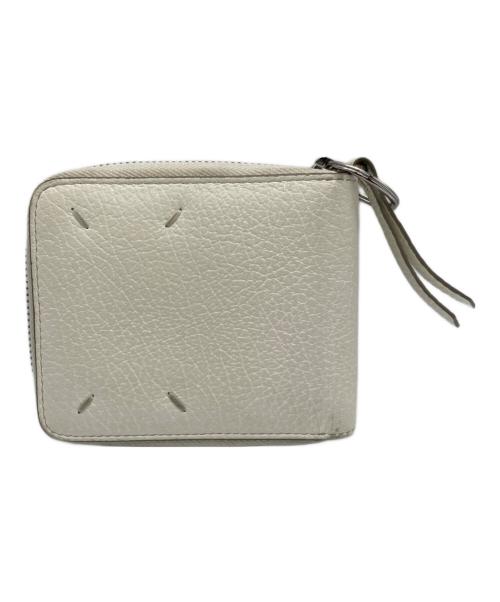 Maison Margiela 11（メゾンマルジェラ 11）Maison Margiela 11 (メゾンマルジェラ) 2つ折り財布 / ラウンドファスナーコンパクトウォレット ホワイトの古着・服飾アイテム