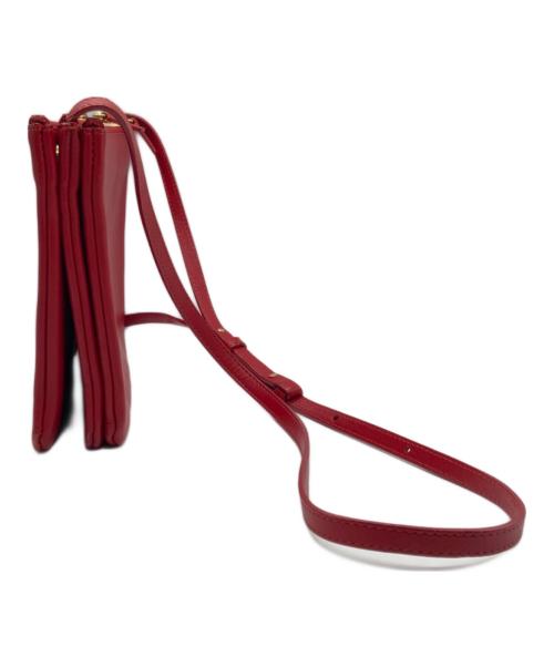 CELINE（セリーヌ）CELINE (セリーヌ) トリオラージショルダーバッグ レッドの古着・服飾アイテム