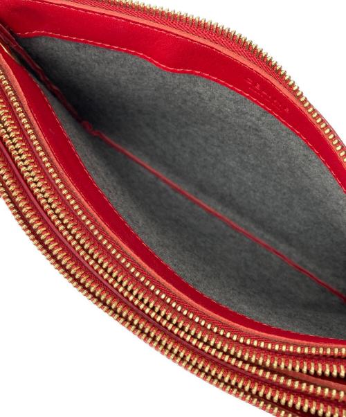 CELINE（セリーヌ）CELINE (セリーヌ) トリオラージショルダーバッグ レッドの古着・服飾アイテム