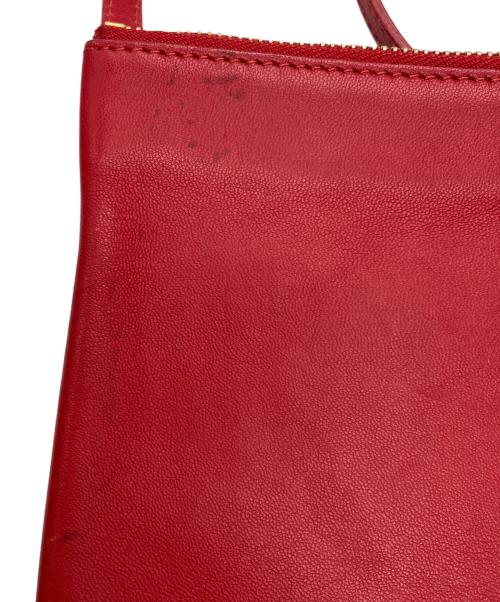 CELINE（セリーヌ）CELINE (セリーヌ) トリオラージショルダーバッグ レッドの古着・服飾アイテム